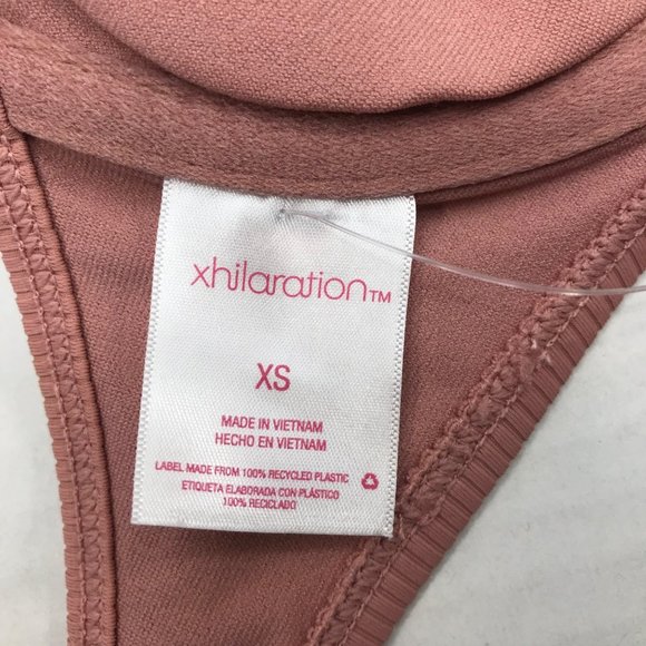 Xhilaration Junior's Size XS 00 Adustable Strap Ribbed Bikini Swim Top Mauve New - Picture 6 of 13
